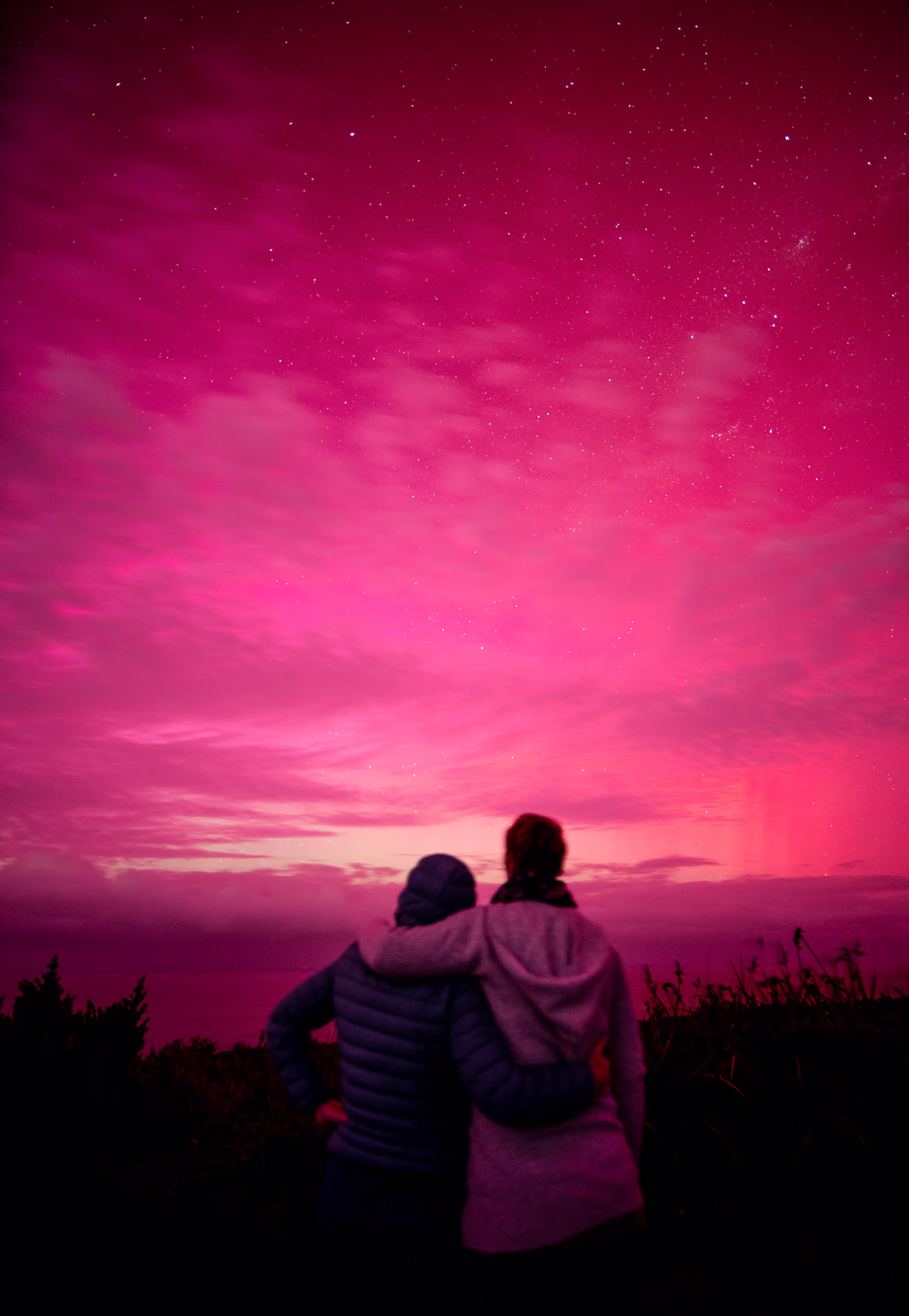 Southern lights dancing for us