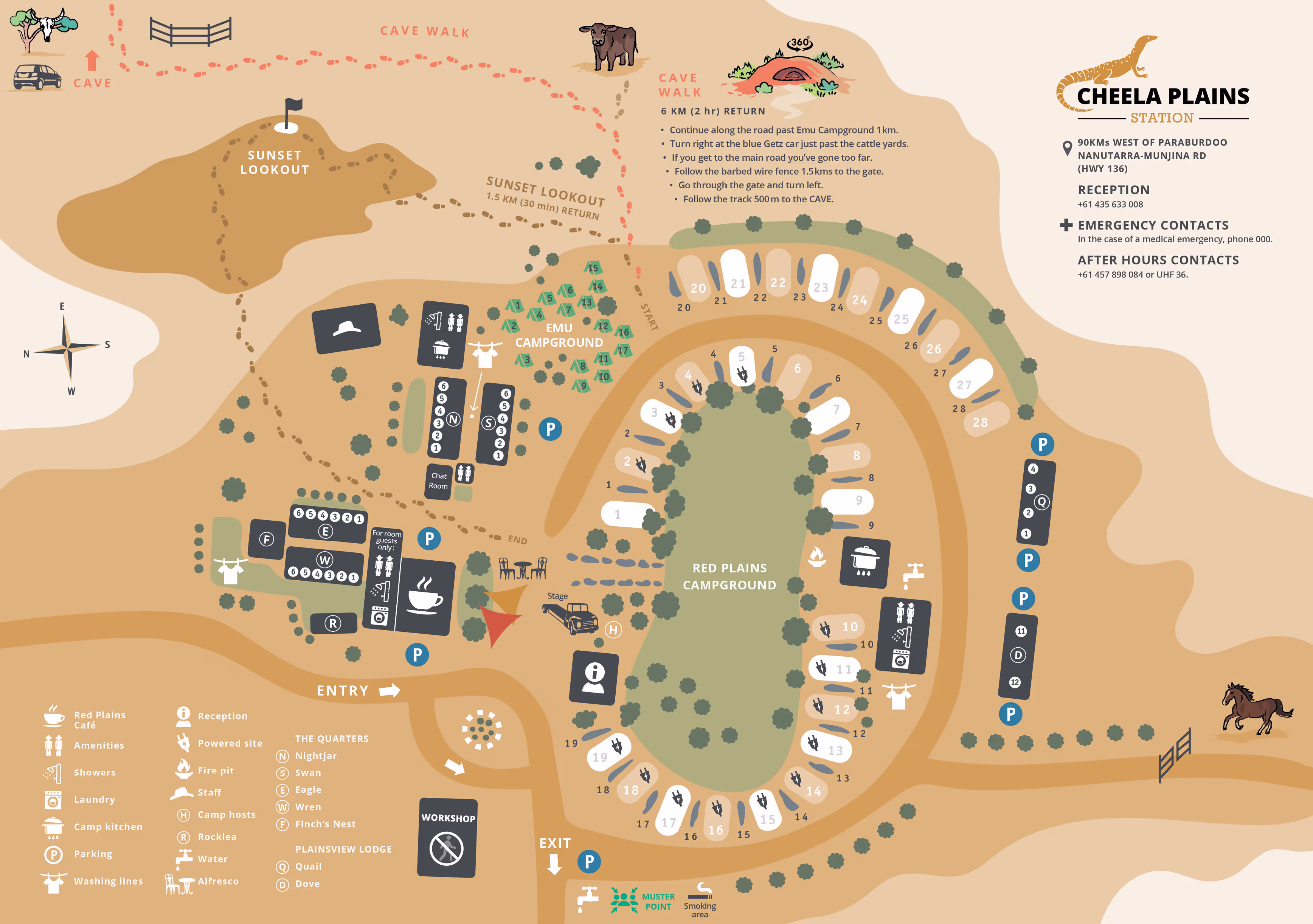 Cheela Plains Station Campground Map